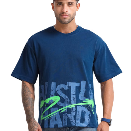 Men's Oversized Drop Shoulder T-Shirt - Navy