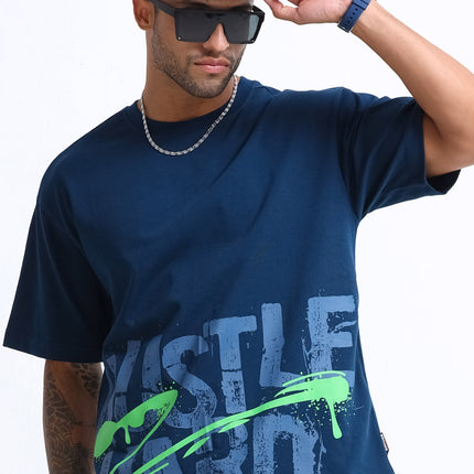 Men's Oversized Drop Shoulder T-Shirt - Navy