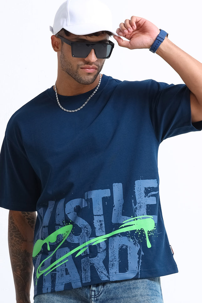 Men's Oversized Drop Shoulder T-Shirt - Navy