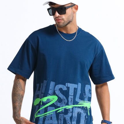Men's Oversized Drop Shoulder T-Shirt - Navy