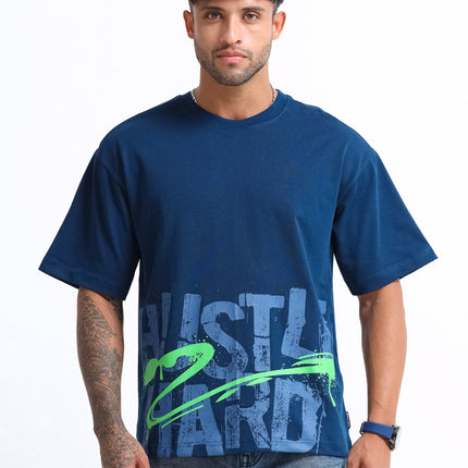 Men's Oversized Drop Shoulder T-Shirt - Navy