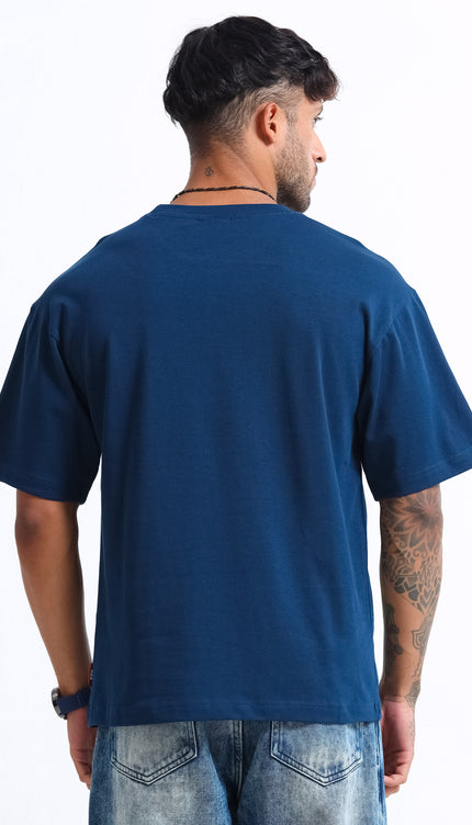 Men's Hustle Hard Oversized T-Shirt - Navy