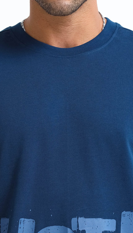 Men's Hustle Hard Oversized T-Shirt - Navy