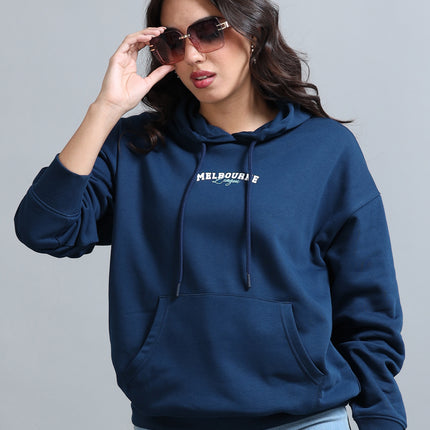 Women's Drop Shoulder Hoodie - Navy