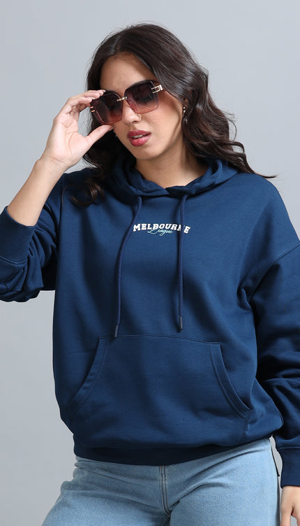 Women's Drop Shoulder Hoodie - Navy