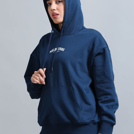 Women's Drop Shoulder Hoodie - Navy