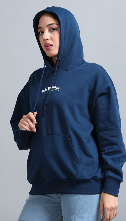 Women's Drop Shoulder Hoodie - Navy