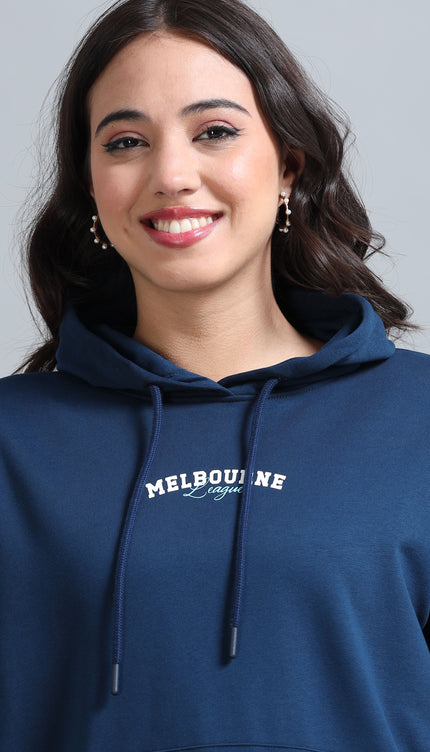 Women's Drop Shoulder Hoodie - Navy