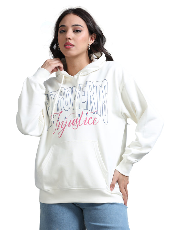 Women's Drop Shoulder Hoodie - Beige