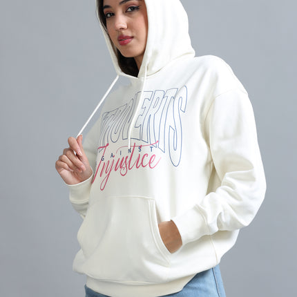 Women's Drop Shoulder Hoodie - Beige