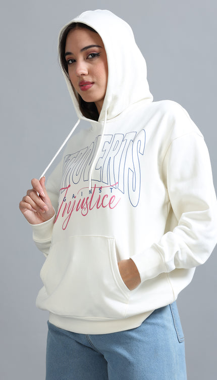 Women's Drop Shoulder Hoodie - Beige