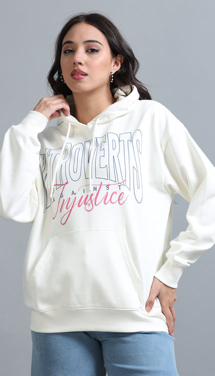 Women's Drop Shoulder Hoodie - Beige