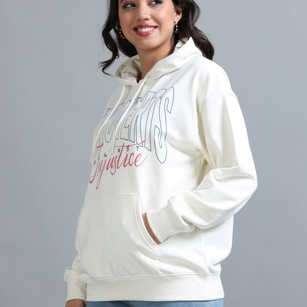 Women's Drop Shoulder Hoodie - Beige