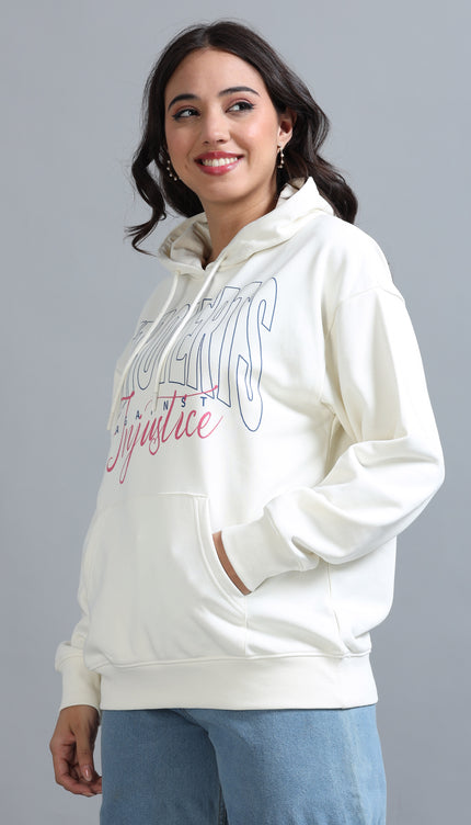 Women's Drop Shoulder Hoodie - Beige