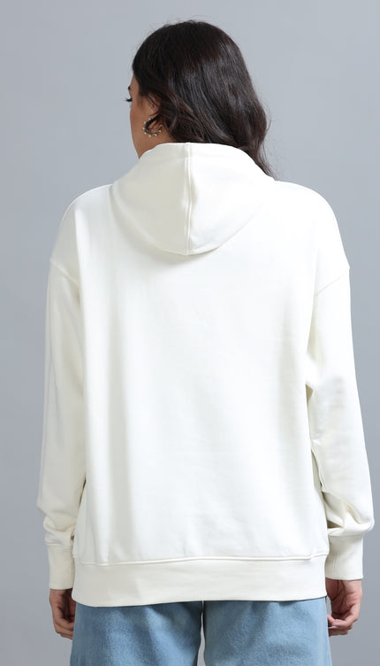 Women's Drop Shoulder Hoodie - Beige