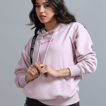 Women's Drop Shoulder Hoodie - Dawn Pink