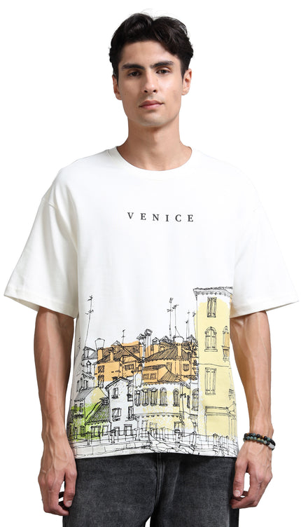 Men's Venice Oversized T-Shirt - Beige