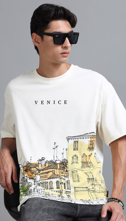 Men's Venice Oversized T-Shirt - Beige