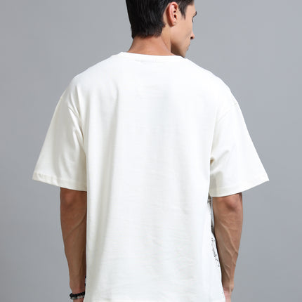 Men's Oversized Drop Shoulder T-Shirt - Beige