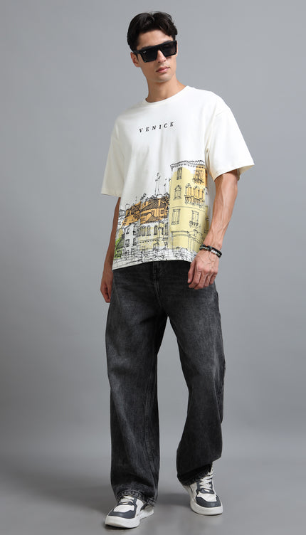 Men's Venice Oversized T-Shirt - Beige