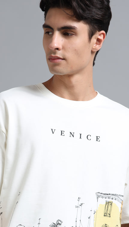 Men's Venice Oversized T-Shirt - Beige