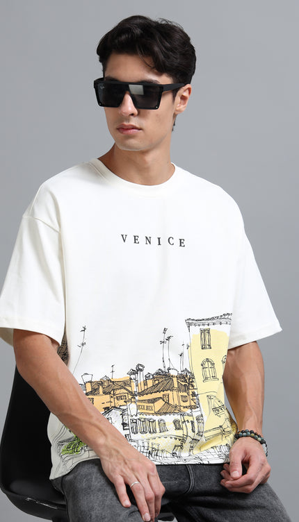 Men's Venice Oversized T-Shirt - Beige
