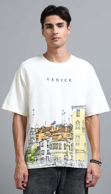 Men's Venice Oversized T-Shirt - Beige