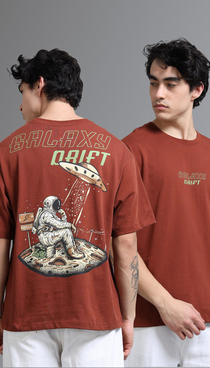 Chosen Fox Men's Galaxy Drift Oversized T-Shirt - Brown