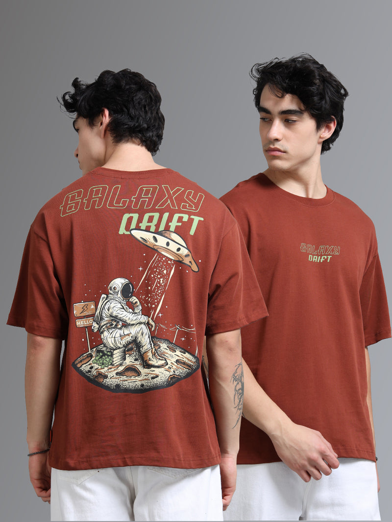 Chosen Fox Men's Galaxy Drift Oversized T-Shirt - Brown
