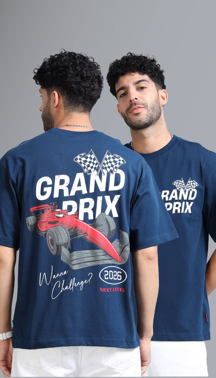 Chosen Fox Men's Grand Prix Oversized T-shirt - Navy