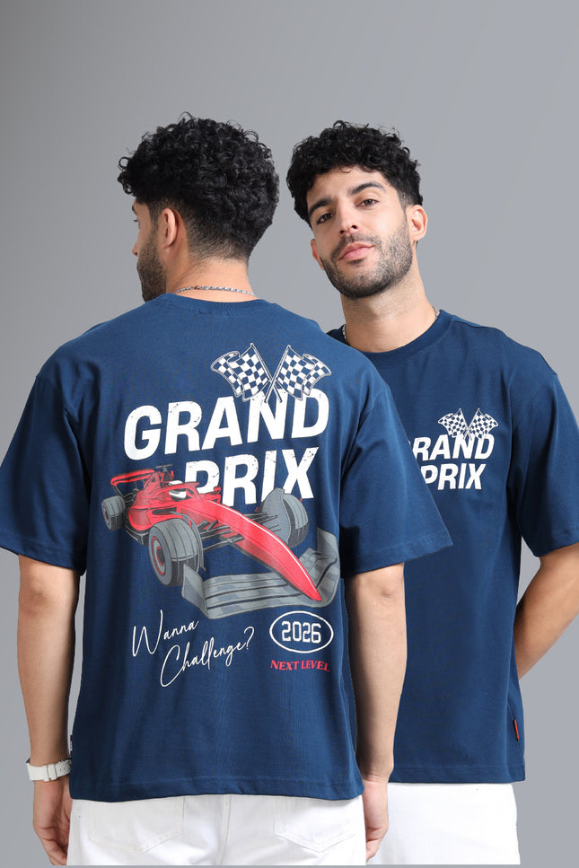 Chosen Fox Men's Grand Prix Oversized T-shirt - Navy