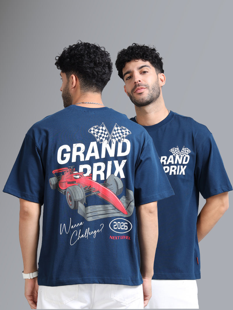 Chosen Fox Men's Grand Prix Oversized T-shirt - Navy