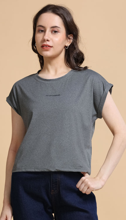 WOMEN's Regular Fit Cap Sleeve T-shirt  Grey