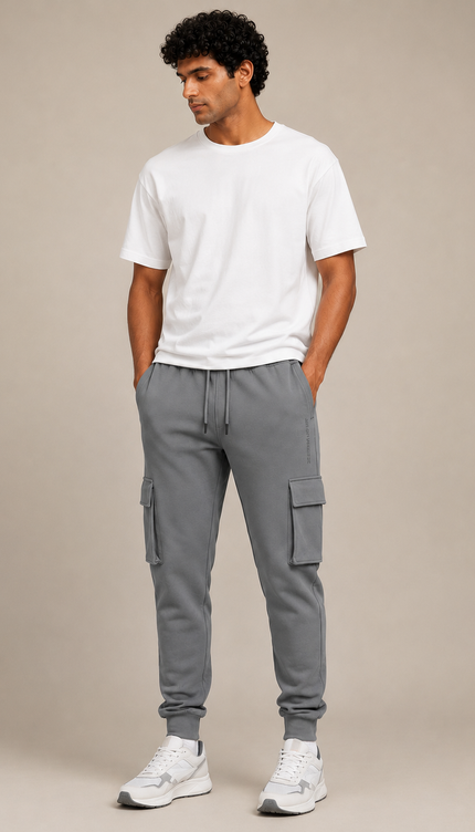 Men's Cotton Rich Elastane Jogger - Gray