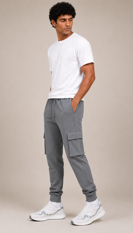 Men's Cotton Rich Elastane Jogger - Gray
