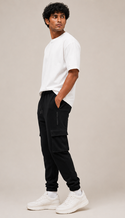 Men's Cotton Rich Elastane Jogger - Black