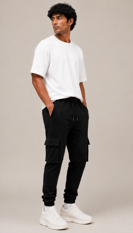 Men's Cotton Rich Elastane Jogger - Black