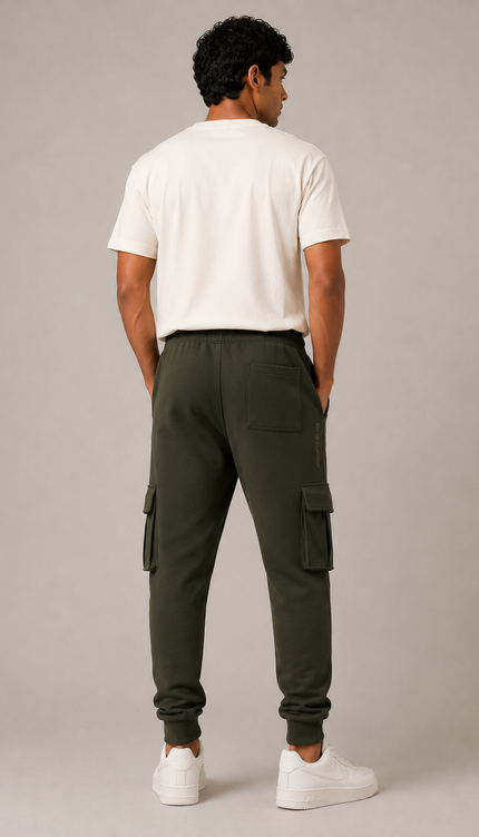 Men's Cotton Rich Elastane Jogger - Olive