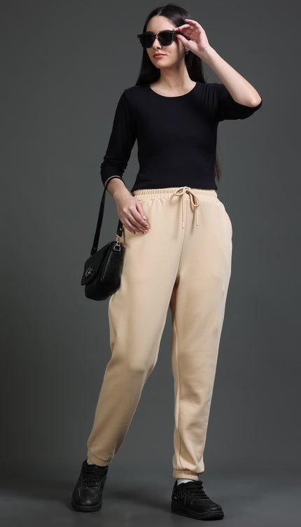 Women's Stretchable Jogger - Dark Beige