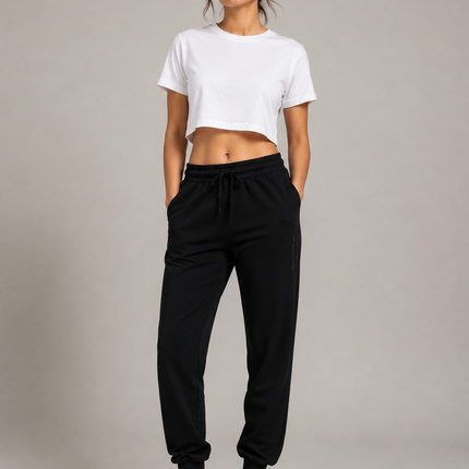 Women's Cotton Rich Elastane Jogger - Black