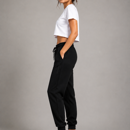 Women's Cotton Rich Elastane Jogger - Black