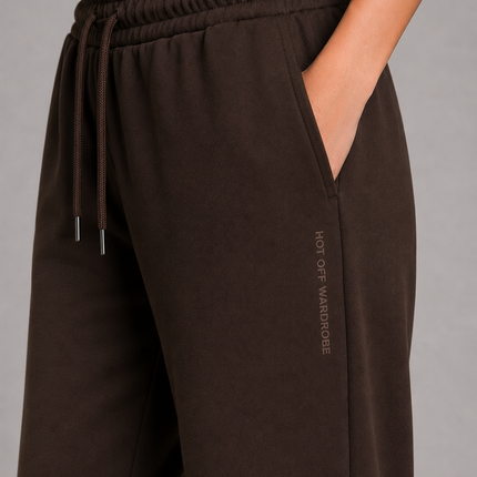 Women's Cotton Rich Elastane Jogger - Coffee Brown