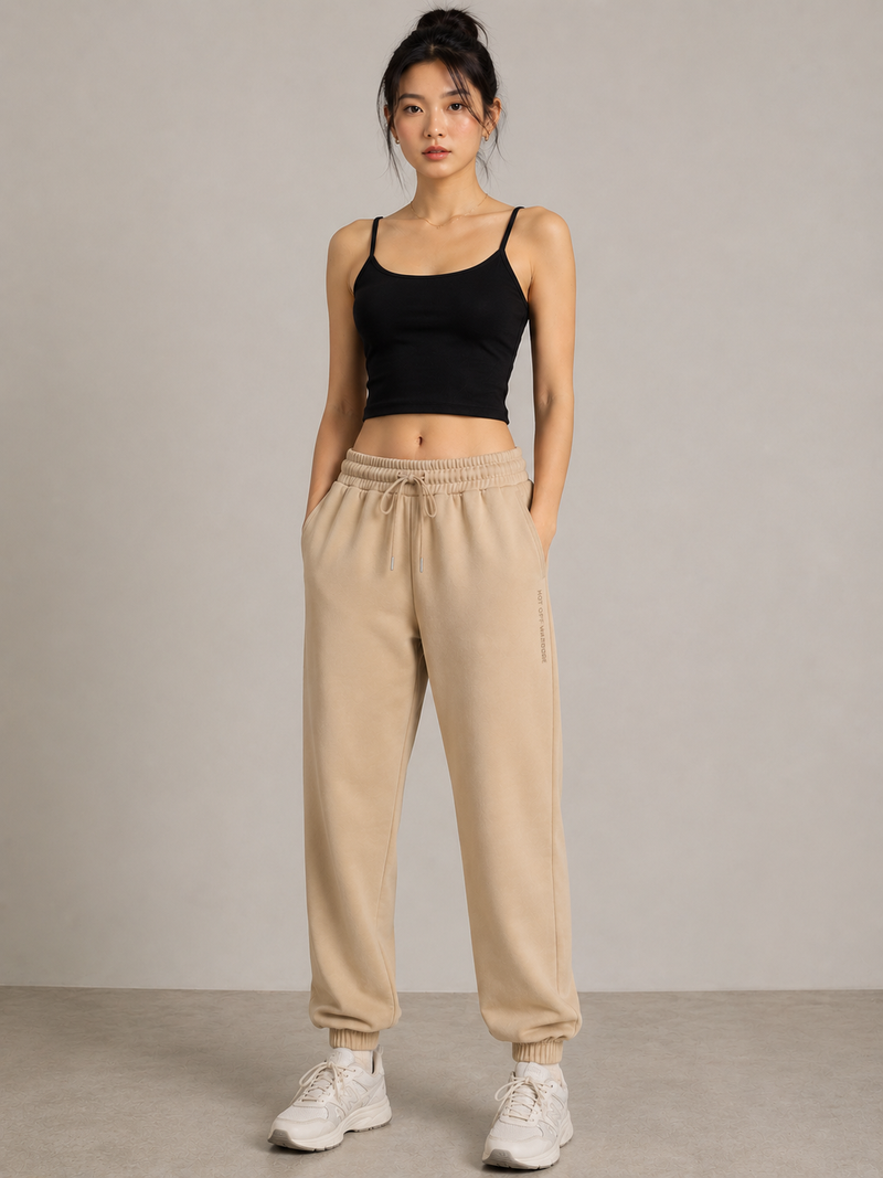 Women's Cotton Rich Stretchable Jogger - Dark Beige