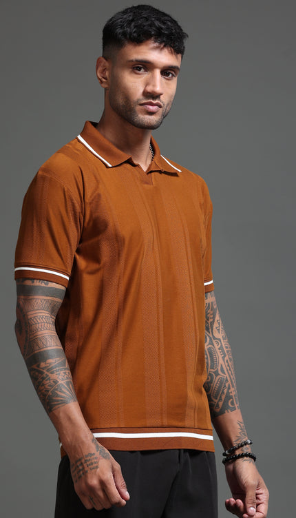 Men's Stretchable Jaquard Polo - Monks Robe