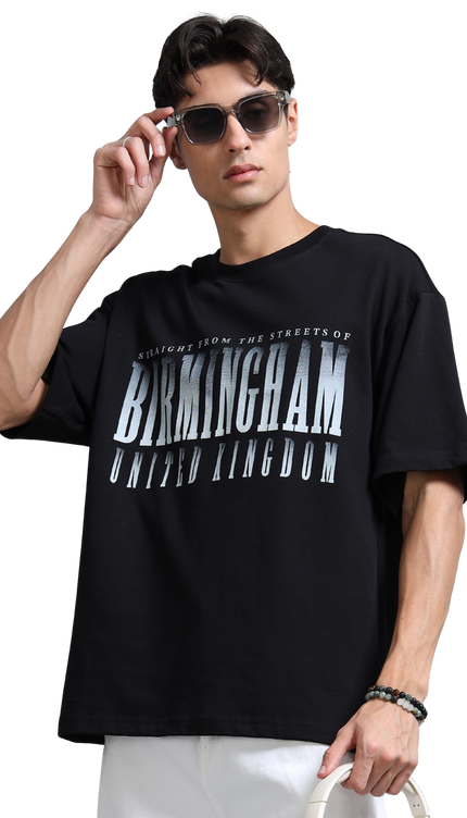 Men's Birmingham Oversized T-Shirt - Black