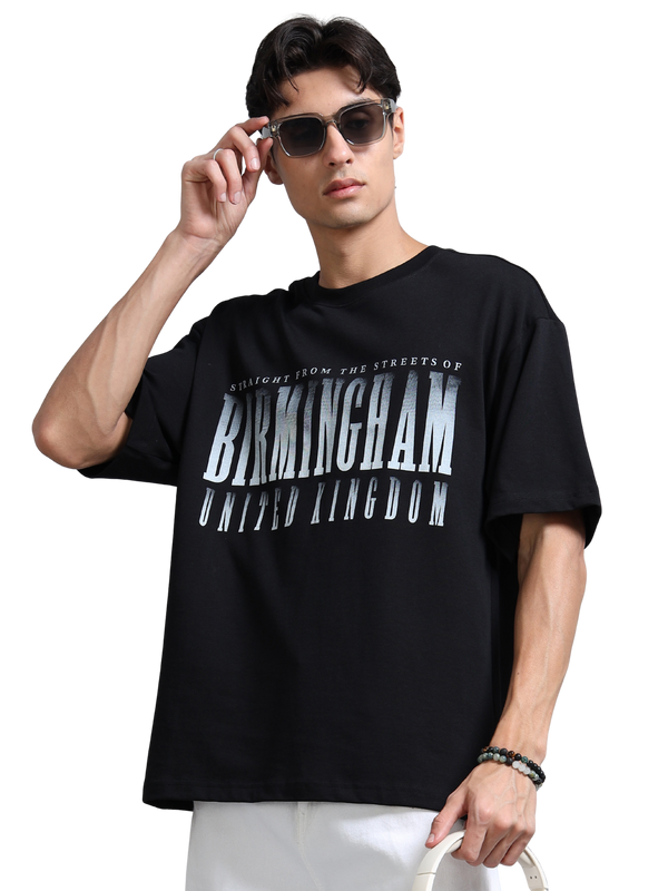 Men's Oversized Drop Shoulder T-Shirt - Black