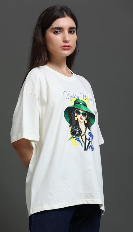 Women's Modern Muse Oversized Tshirt - Cream