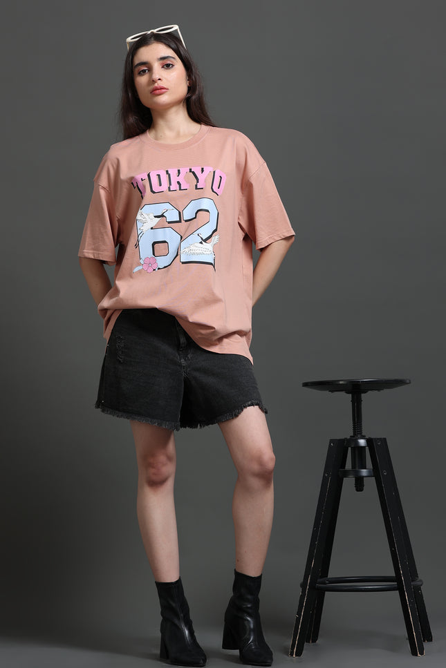 Women's Tokyo 62 Oversized Tshirt - Mocha