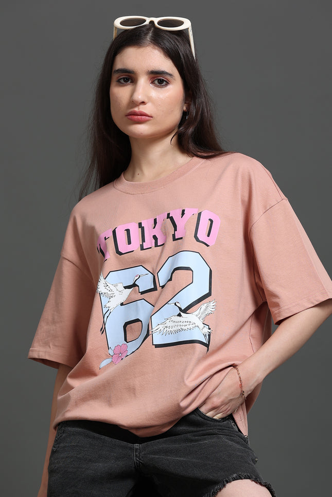 Women's Tokyo 62 Oversized Tshirt - Mocha