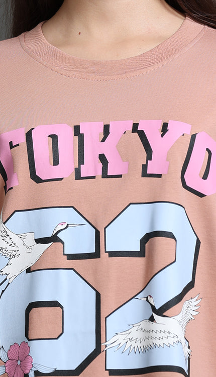 Women's Tokyo 62 Oversized Tshirt - Mocha